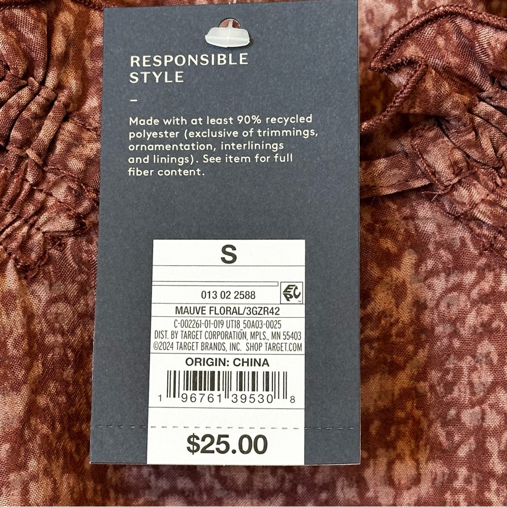 Universal Thread Mauve Peplum Blouse | Boho Cottagecore Ruffle Top SZ S NWT - Picture 4 of 6